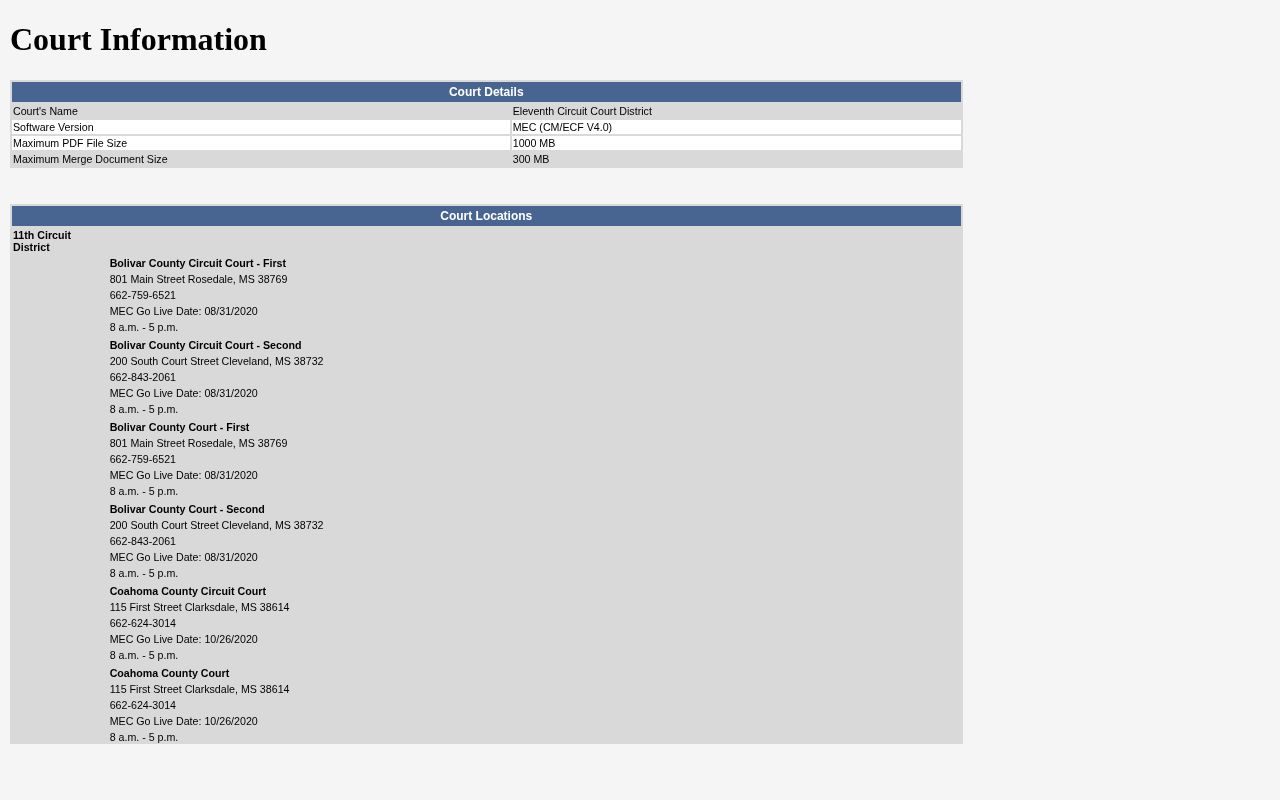 Coahoma County courts for released inmate records