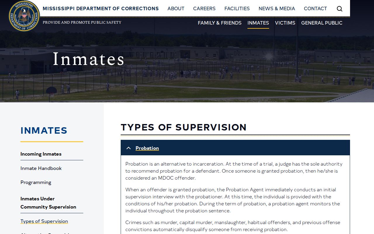 MDOC earned supervision information for a Coahoma County projected release